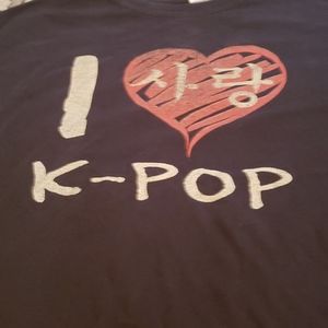 Black "I Love K-Pop" T-shirt size XL